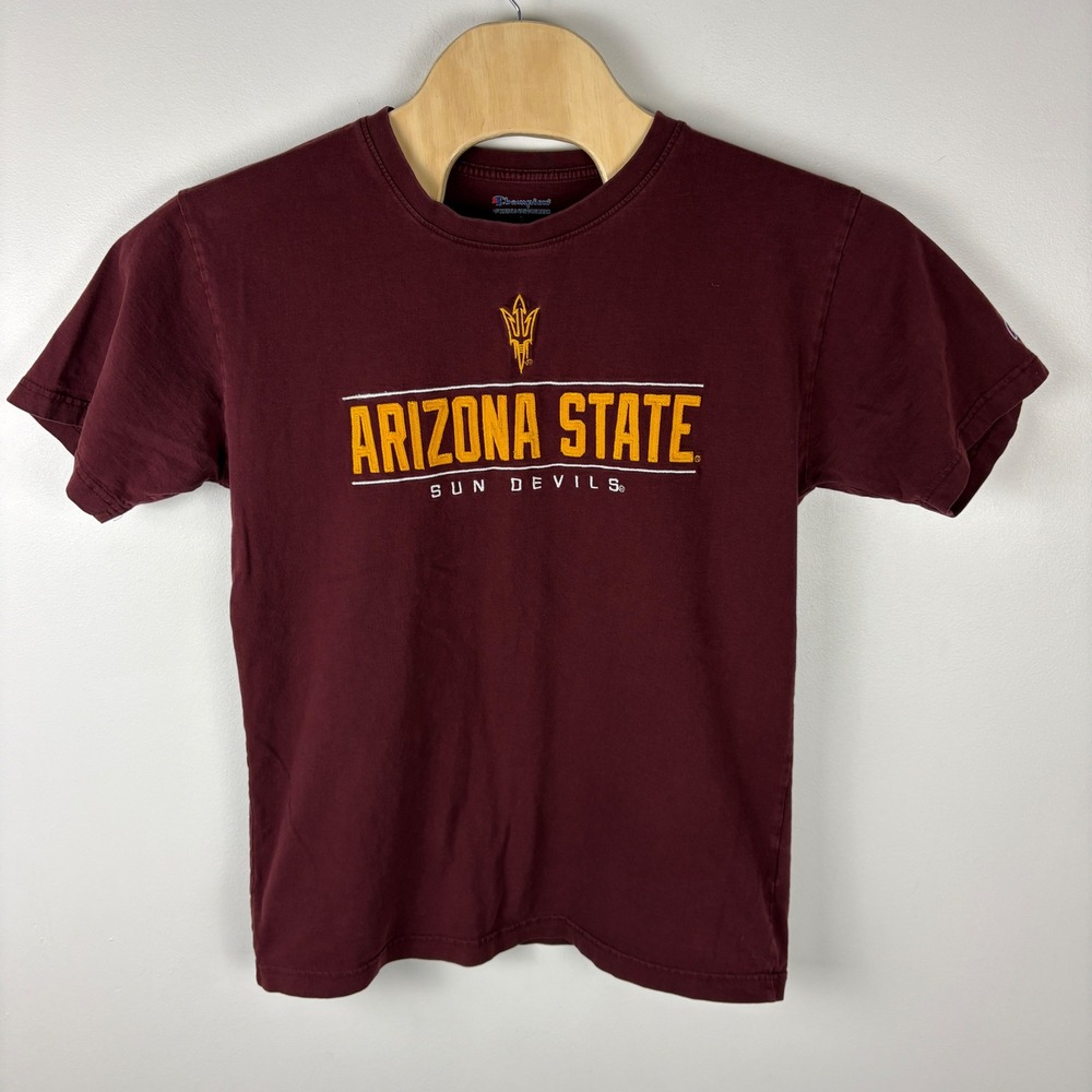Champion Arizona State Sun Devils T Shirt Burgundy Large NCAA